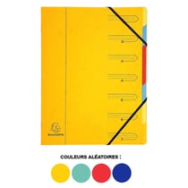 Trieur - 7 compartiments - Carton rigide - Avec élastiques - 24x32 cm - Exacompta