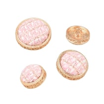 Bouton rond bijou couvert rose