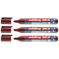 Lot de 3 Marqueurs pour tableaux blancs EDDING 363 - Marron - Pointe biseautée 1-5 mm