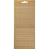 Autocollants peel off Chiffres miniatures - Doré - 1 pce