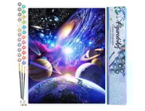 Peinture par Numéro Figured'Art - Système Planétaire - Kit de Loisir Créatif DIY Numéro d'Art Complet - 40x50cm sans châssis en bois