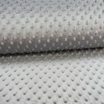 Tissu Doudou Ultra doux Pois Acier