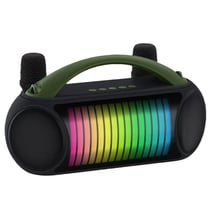 Enceinte Bluetooth Portable Sans Fil Extérieure Avec Lumières RGB Et Mics Vert YONIS