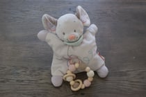 Hochet bois crochet rose Montessori