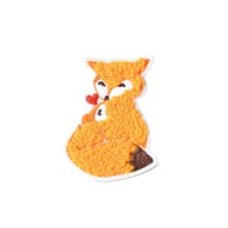Lot de 3 écussons thermocollants animaux en chenille renard 6,3cm x 4cm
