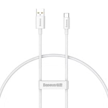 Baseus Câble de Données et de Charge USB-A / USB-C 100W 480 Mbps 0,25 mètre Blanc