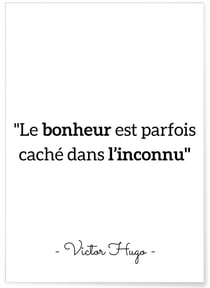 Affiche Victor Hugo 'Le bonheur...' | A3 : 29,7x42cm