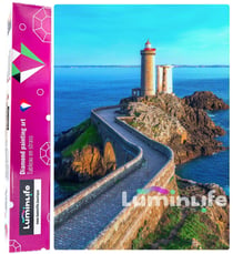 Diamond Painting Broderie Diamant LUMINLIFE 50x70cm, 5D, diamants ronds - Phare du Petit Minou