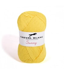 Pelote de coton à tricoter SUNNY UNI - Cheval blanc - PPSC 32 Jaune