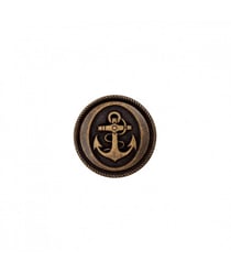 Carte de 3 boutons métal à queue ancre marine 14mm - Prym Laiton Vieilli marron
