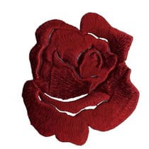 Lot de 3 écussons thermocollants Rose rouge profond 4cmx5cm