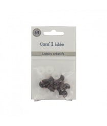 Oeil sécurité BRUN pour peluches diam. 10mm en lot de 10 pièces - 3bCom Marron