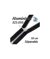 Fermeture éclair séparable aluminium N°5 (50 cm) : la légèreté pour des créations durables