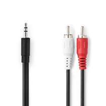 Nedis Câble répartiteur audio jack 3,5 mm vers 2 RCA stéréo 3 m Noir