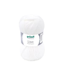 Fil à tricoter LISA PREMIUM UNI - Grundl 01 Blanc