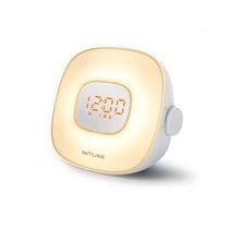 Muse Radio-Réveil Lumineux Réglable FM/Double Alarme/Sons Nature Blanc