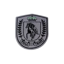Ecusson thermocollant polo team gris 5,5cm x 4,5cm