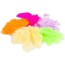 Plumes de Duvet, dim. 4-10 cm, couleurs néons, 50 gr/ 1 sac