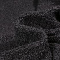 Tissu Fausse fourrure Teddy Bouclettes sur fond Noir - Au mètre