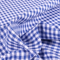 Tissu Rayures Petits carreaux 5 mm Bleu roi