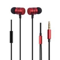 Écouteurs Intra-Auriculaires Kit Mains Libres Stéréo Jack 3.5Mm Universel Rouge YONIS