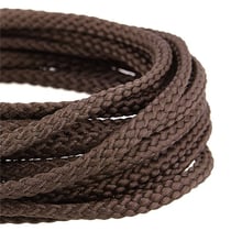 Bobine 50m Cordon damier polyester 5mm marron foncé