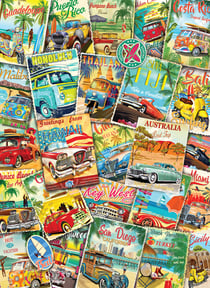 Puzzle 1000 pièces - Classiquetage Travel Collage - Eurographics
