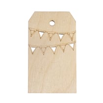 Pendent. bois Guirlande, FSC MixCred, nature, 4,8x8,2cm