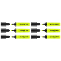 Lot de 6 surligneurs - EDDING - Jaune - Pointe biseautée 2-5 mm - Rechargeable