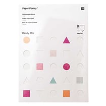 10 feuilles de papier pailleté A4 - couleurs acidulées