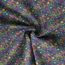 Tissu Coton imprimé  Fleurisia sur fond Violine - Au mètre