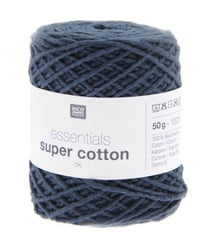 Coton à tricoter ou crocheter Essentials Super Cotton DK - Rico Design 12 Bleu marine