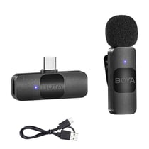 Microphone sans fil lavalier - BOYA - BY-V10 - Connecteur USB-C - Récepteur + Émetteur - Compatible Android