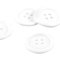 Lot de 3 boutons 100% nacre ronds blanc