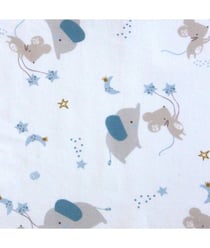 Tissu coton enfant éléphant de 150 cm de largeur Bleu vendu par 50 cm