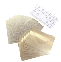 Set de cartes et enveloppes a paillettes – Or et Paillettes - Rico Design - Beige