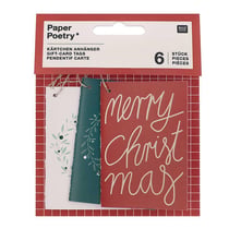 6 cartes à suspendre Merry Christmas