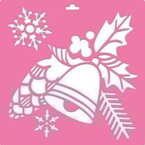 Pochoir plastique souple réutilisable 30 x 30 cm Fabrika Decoru CLOCHE NOEL 182