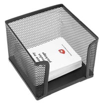 Support pour bloc-notes et post-it - Métal - Noir - Pour le bureau - 10,5x10,5x8cm