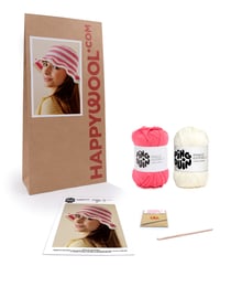 Kit Crochet Femme Chapeau Karma ROSE BONBON TU