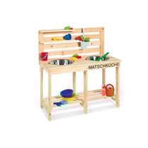 Cuisine d'extérieur pour enfants Paul - Table de jeu en bois avec vasques en acier inoxydable