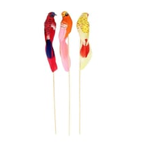 3 OISEAUX COULEUR SUR PINCE - 13X3X2,5 CM