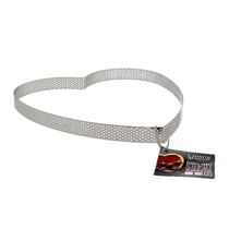 Cercle à tarte perforé cœur inox H 2 cm Ø 24 cm