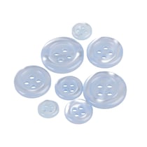Lot de 6 boutons ronds 4 trous bleu ciel