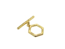 1 Fermoir toogle "T" 21*21mm forme hexagone doré
