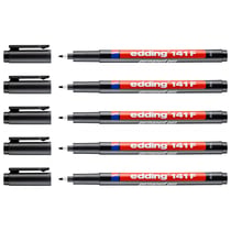 Lot de 5 marqueurs permanents - EDDING - Noir - Pointe fine 0,6 mm