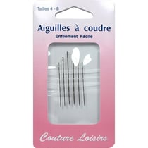 Aiguille à coudre main enfilage facile - Taille 4 à 8 - 6 pcs