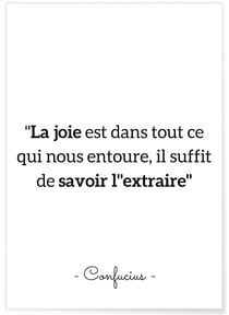 Poster Confucius : 'La joie...' | A3 : 29,7x42cm