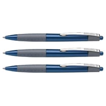 Lot de 3 stylos à bille Schneider Loox, pointe moyenne, encre bleue.