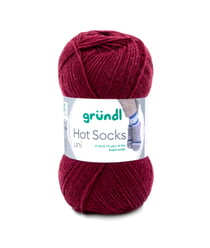 Laine à chaussettes à tricoter HOT SOCKS UNI - Grundl - certifiée Oeko-Tex 19 Rouge
